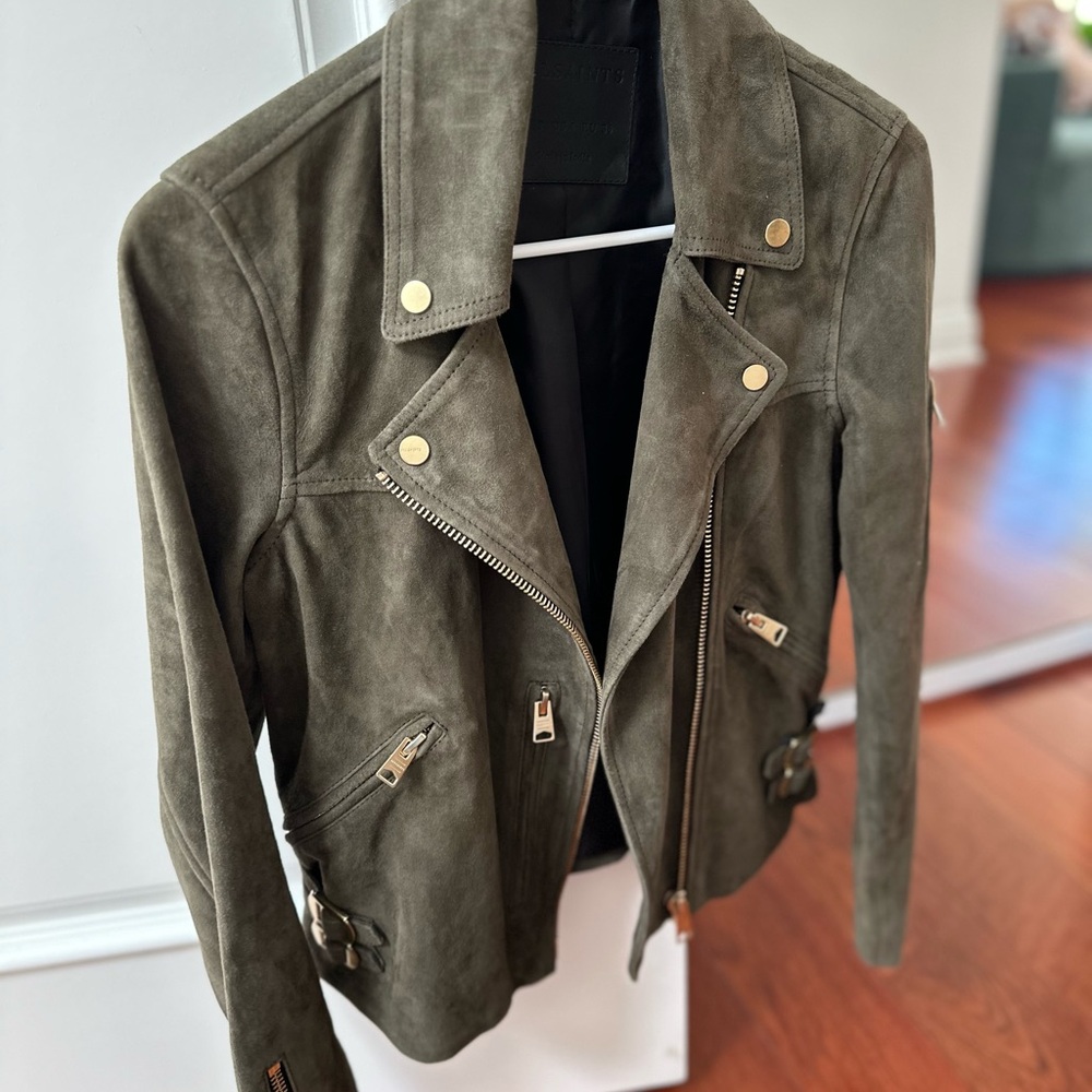 Allsaints  Suede Dalby Biker Jacket